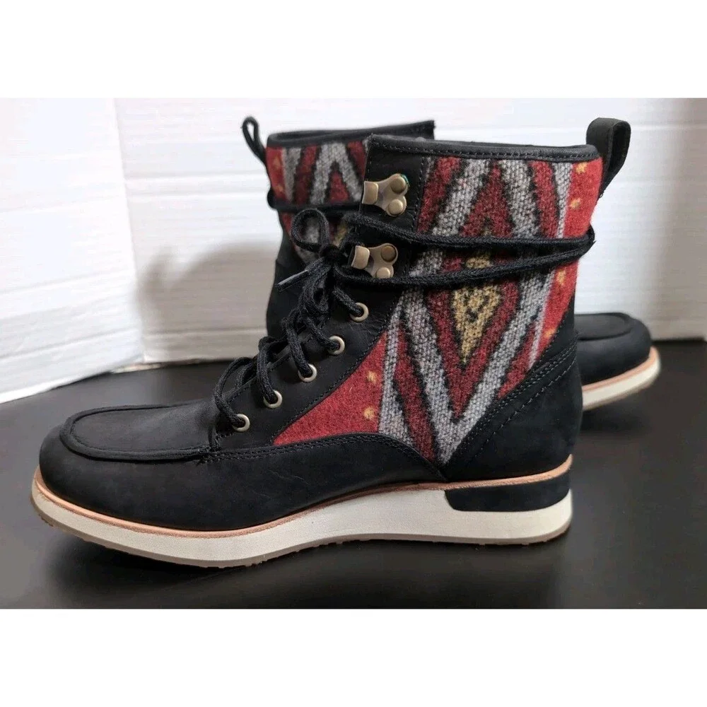 MERRELL WOMENS BLACK 7.5 J001964 Vegan Leather Boot Wool & Cotton Blend  New